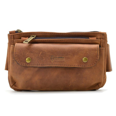 Leather belt bag, banana RB-8136-3md TARWA cognac