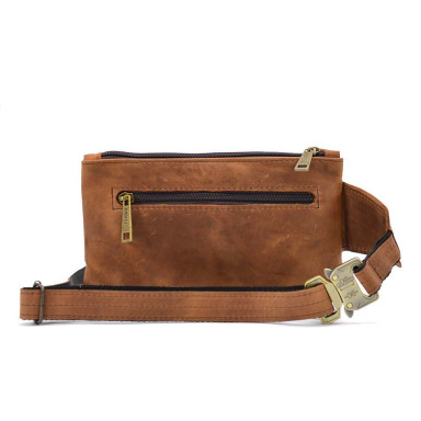 Leather belt bag, banana RB-8136-3md TARWA cognac
