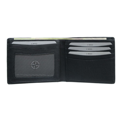 Leather wallet Cortina 5077 nero black