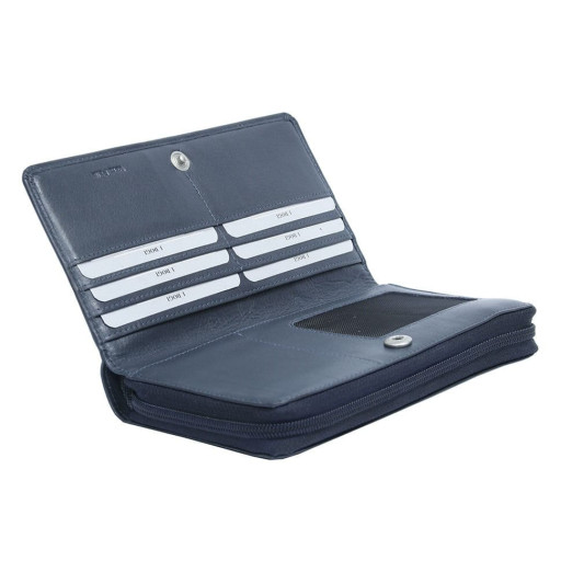 Шкіряне портмоне Cortina 5007 navy синій