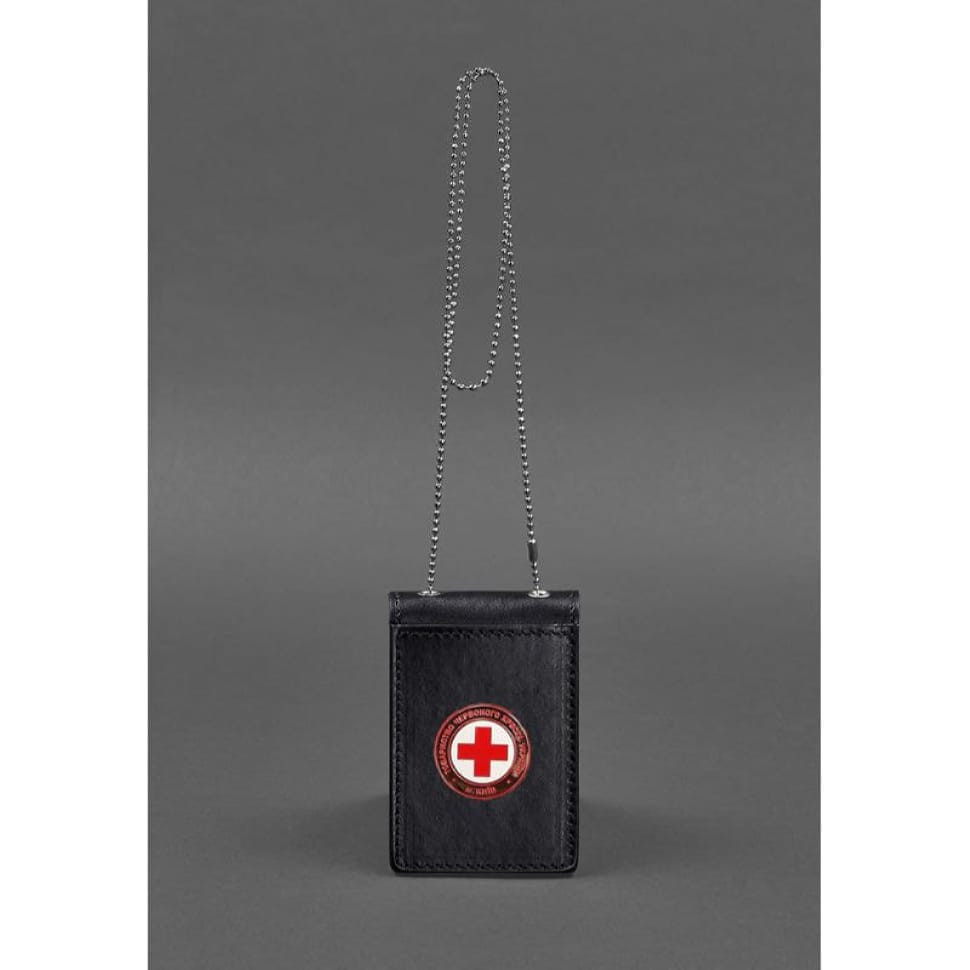 Шкіряна обкладинка на ланцюжку для посвідчення Червоного Хреста