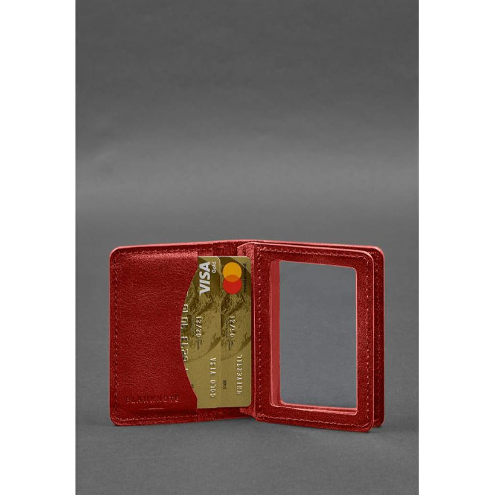 Шкіряна обкладинка для посвідчення водія, ID і пластикових карт 2.0 червоний