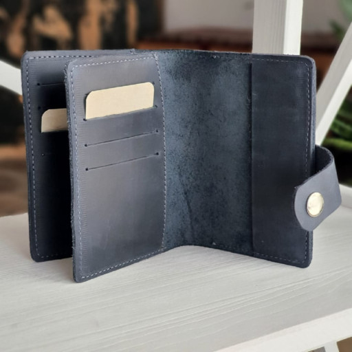 Шкіряна обкладинка для документів BGS синя BGS3282