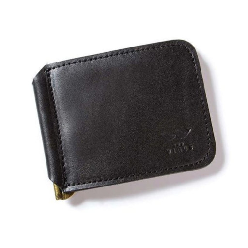 Шкіряний затискач для грошей чорний