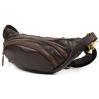 Leather banana bag brown Nappa TARWA GC-2406-3md