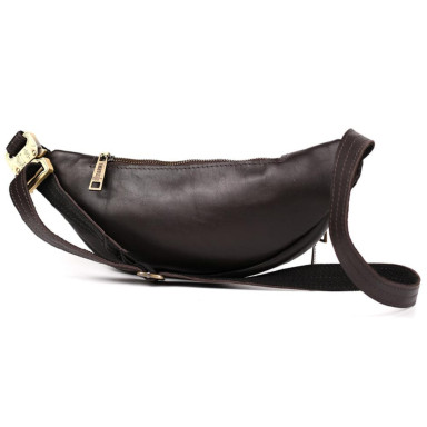 Leather banana bag brown Nappa TARWA GC-2406-3md