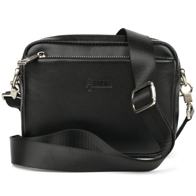3-in-1 leather shoulder bag TARWA GA-0324-4lx black nappa