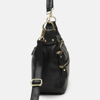Женская кожаная сумка Borsa Leather K1213-black