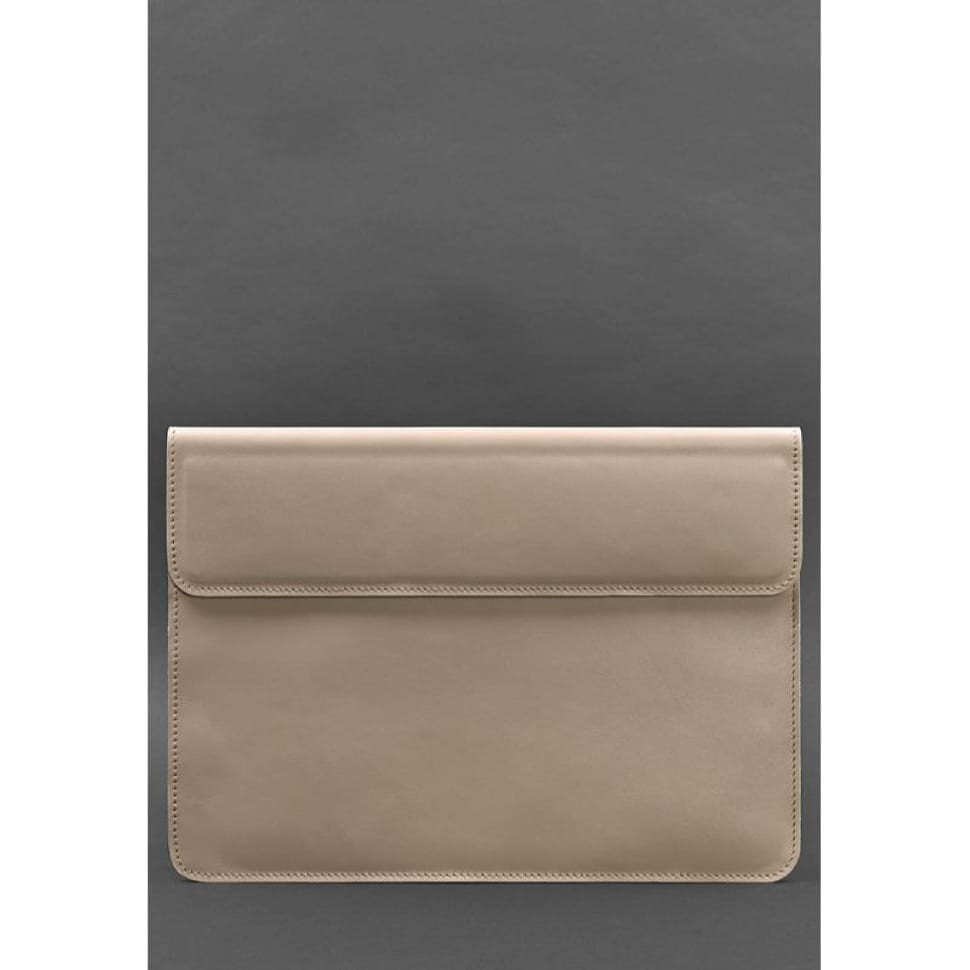Кожаный чехол-конверт на магнитах для MacBook 15 дюйм Светло-бежевый