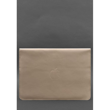Кожаный чехол-конверт на магнитах для MacBook 15 дюйм Светло-бежевый