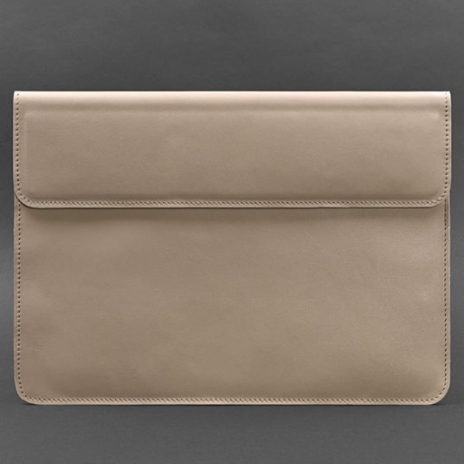 Шкіряний чохол-конверт на магнітах для MacBook 15 дюйм Світло-бежевий