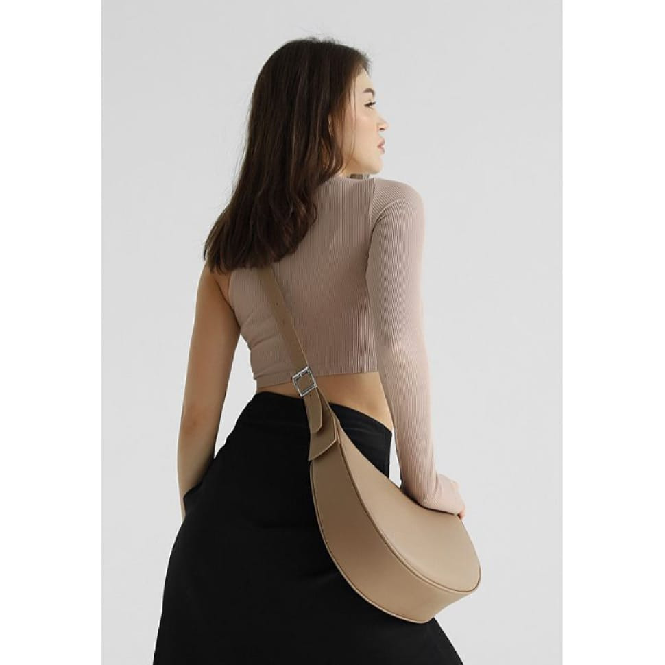 Жіноча шкіряна сумка Vivian темно-бежева флотар