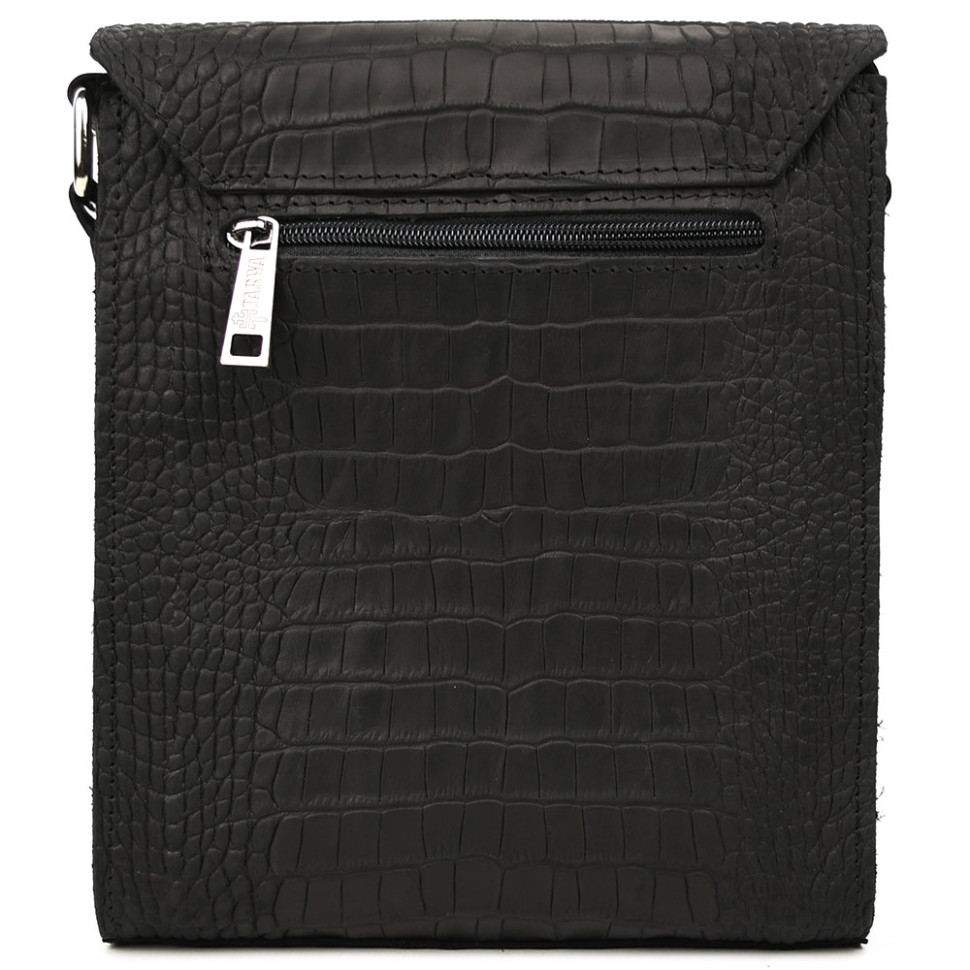 Шкіряна сумка через плече RepA-3027-4lx бренду TARWA чорний колір рептилія