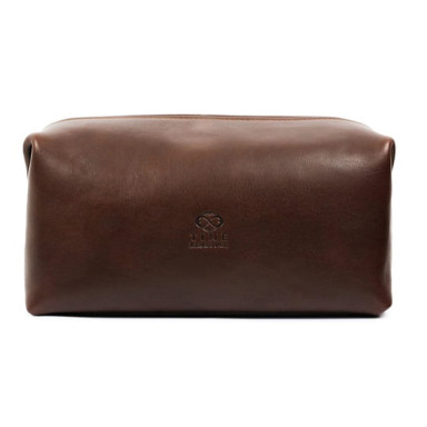 Leather Toiletry Bag - Four Past Midnight - Chocolate Brown Matte Large 5192301