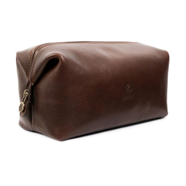 Leather Toiletry Bag - Four Past Midnight - Chocolate Brown Matte Large 5192301