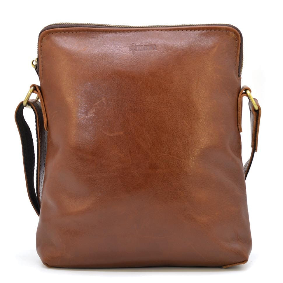 Mens red leather shoulder bag GB-1048-3md TARWA