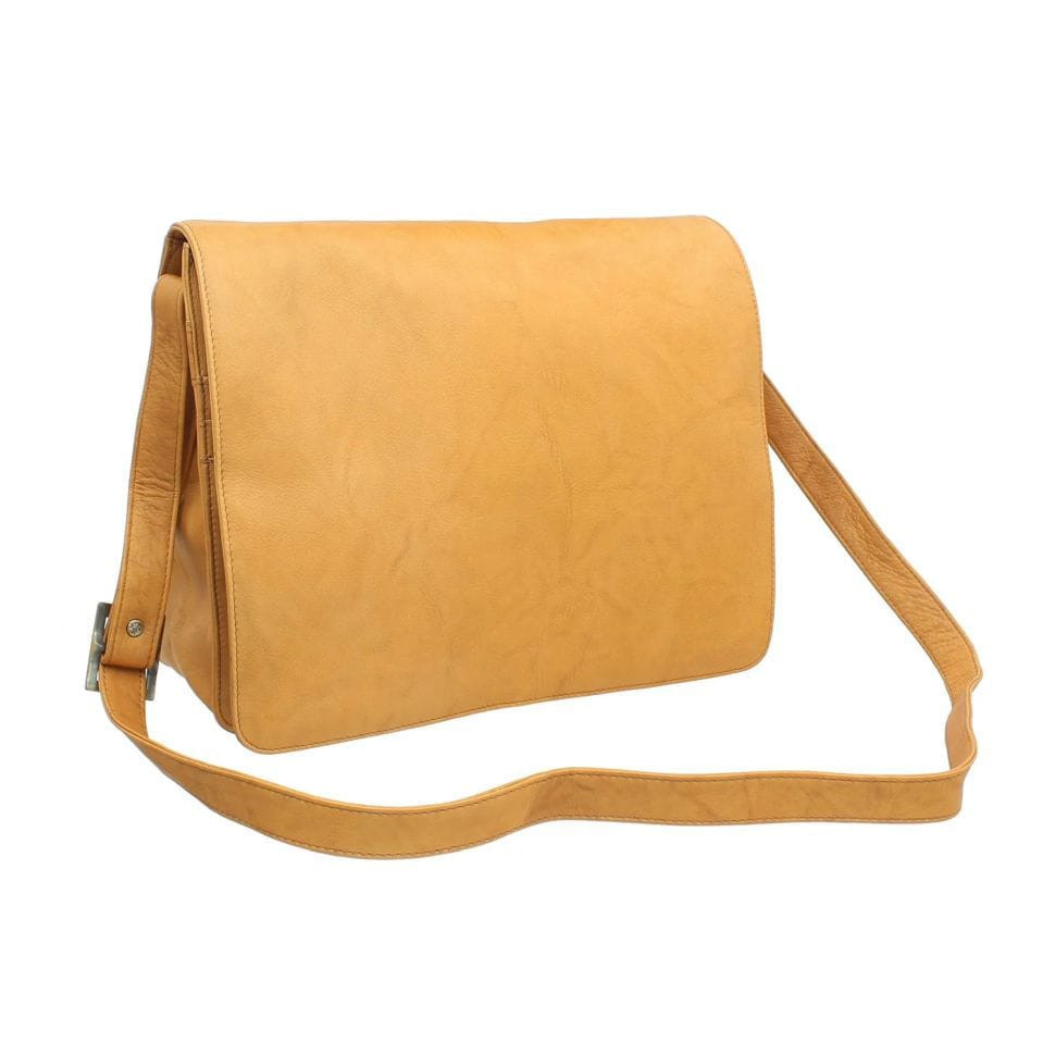 Брендова модна сумка-месенджер унісекс із натуральної шкіри від Visconti 753 пісок