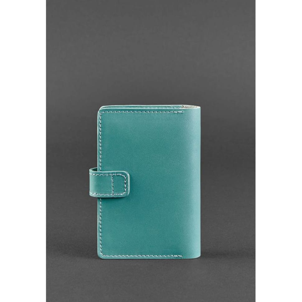 Кожаная обложка для паспорта 3.0 бирюзовая