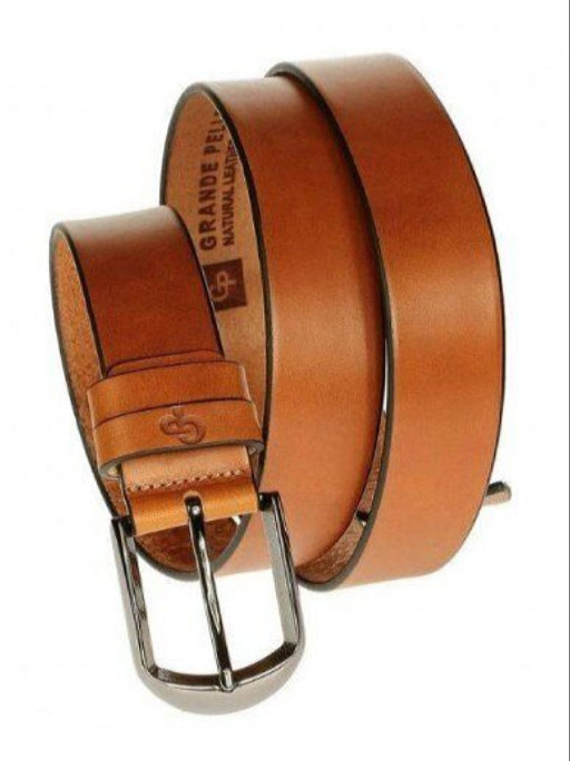 Ремінь із затемненою пряжкою чоловічий Vintage 20380 Коричневий