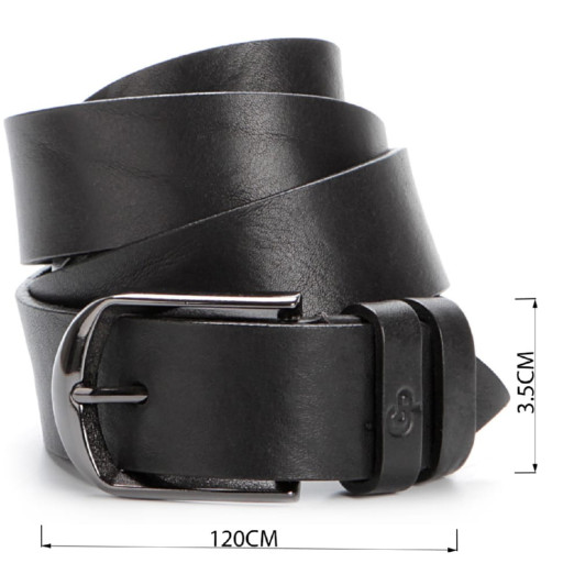 Шкіряний стильний чоловічий ремінь Vintage 20745 Чорний
