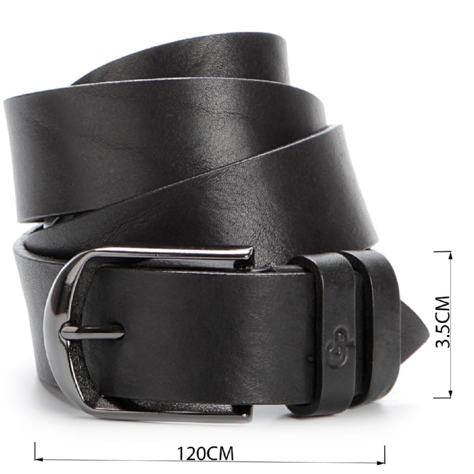 Шкіряний стильний чоловічий ремінь Vintage 20745 Чорний