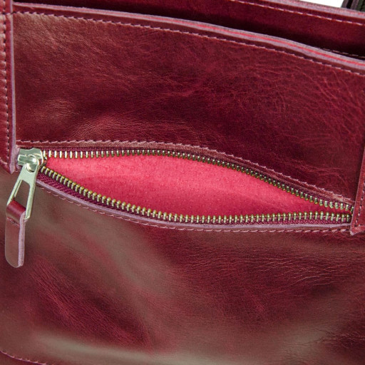 Жіночий шкіряний шоппер на блискавці Grande Pelle 77266101, вишня