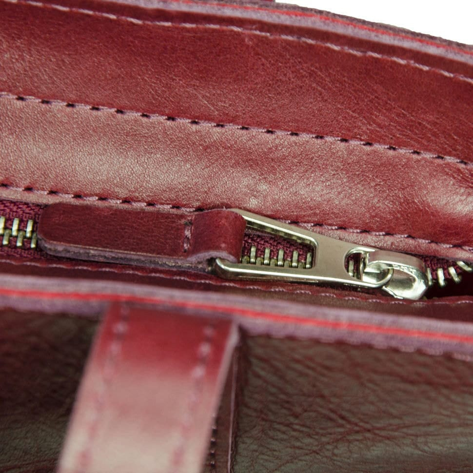 Жіночий шкіряний шоппер на блискавці Grande Pelle 77266101, вишня