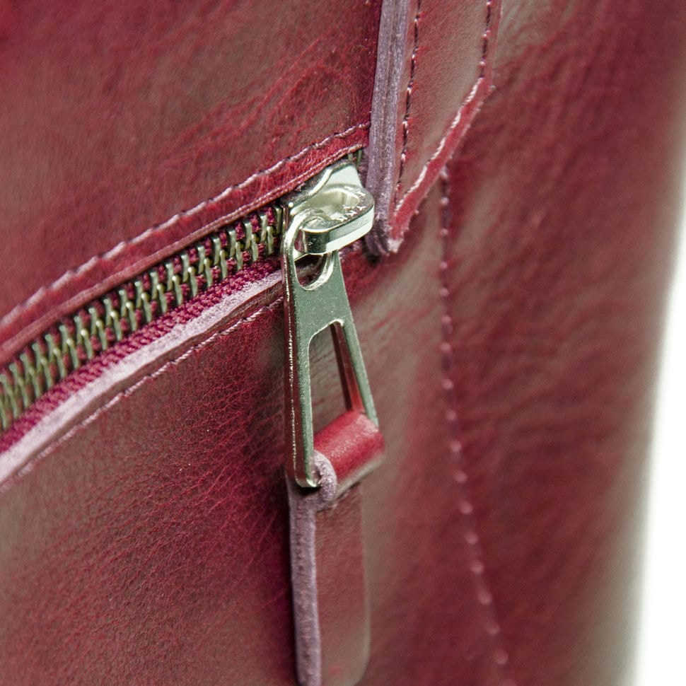 Жіночий шкіряний шоппер на блискавці Grande Pelle 77266101, вишня