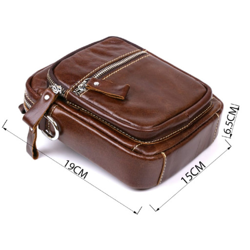 Невелика чоловіча сумка з натуральної шкіри Vintage 20478 Коричневий