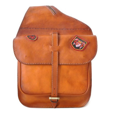 Pratesi BCO135 - Bisaccia Cross Body Bag in cow leather Bruce Cognac