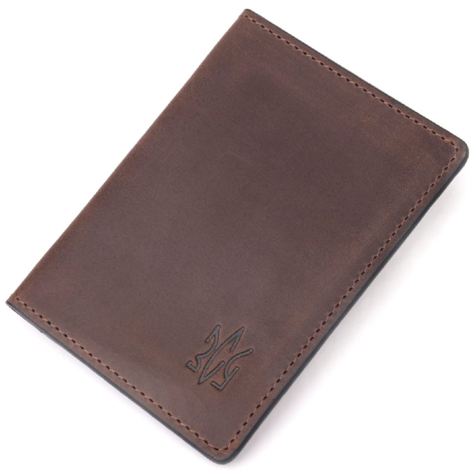 Матова вінтажна шкіряна бирка на валізу Shvigel 16558 Бордовий