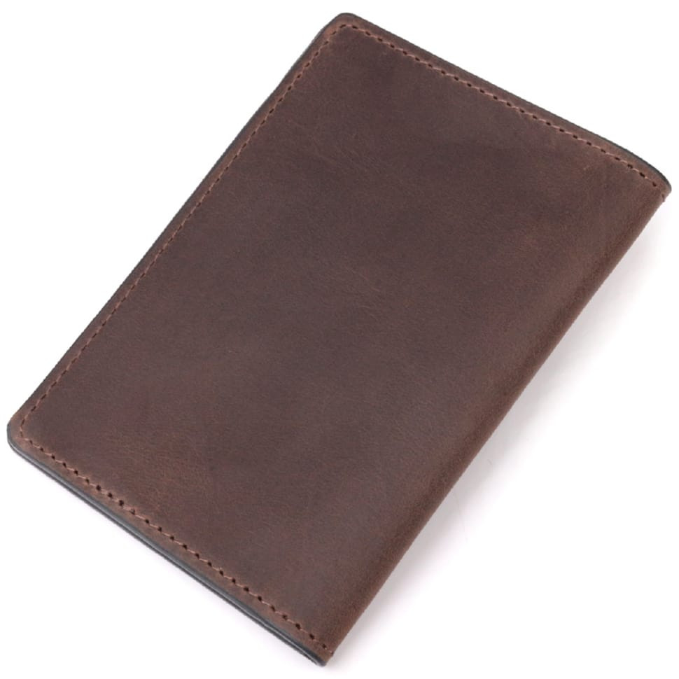 Матова вінтажна шкіряна бирка на валізу Shvigel 16558 Бордовий