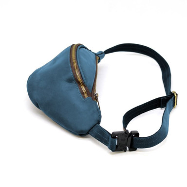 Leather belt bag leather banana TARWA RKsky-3036-4lx blue