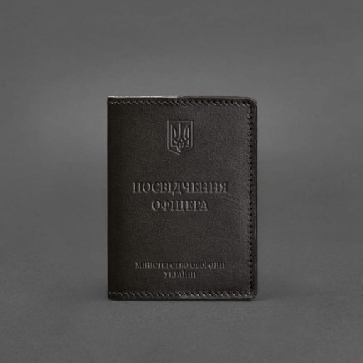 Шкіряна обкладинка для посвідчення офіцера 9.0 темно-коричнева