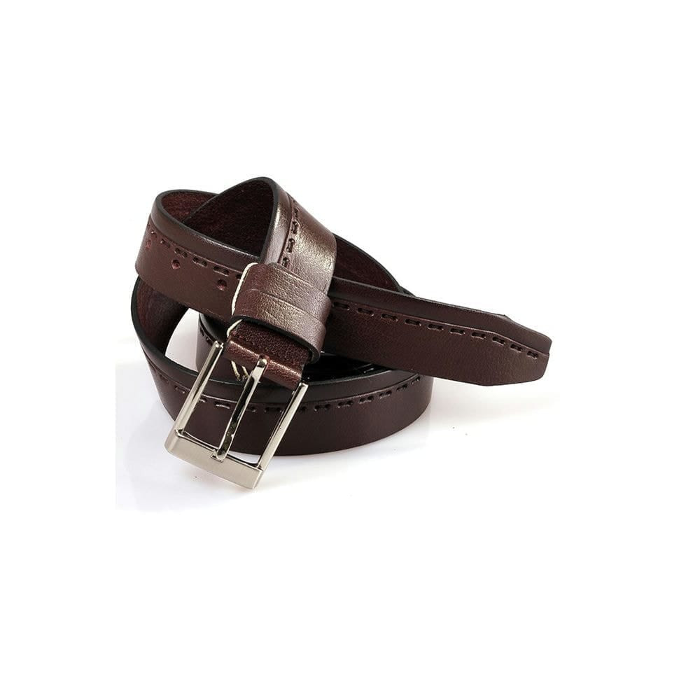 Ремінь шкіряний YSK класичний 3,5 см 3008 -2 корич