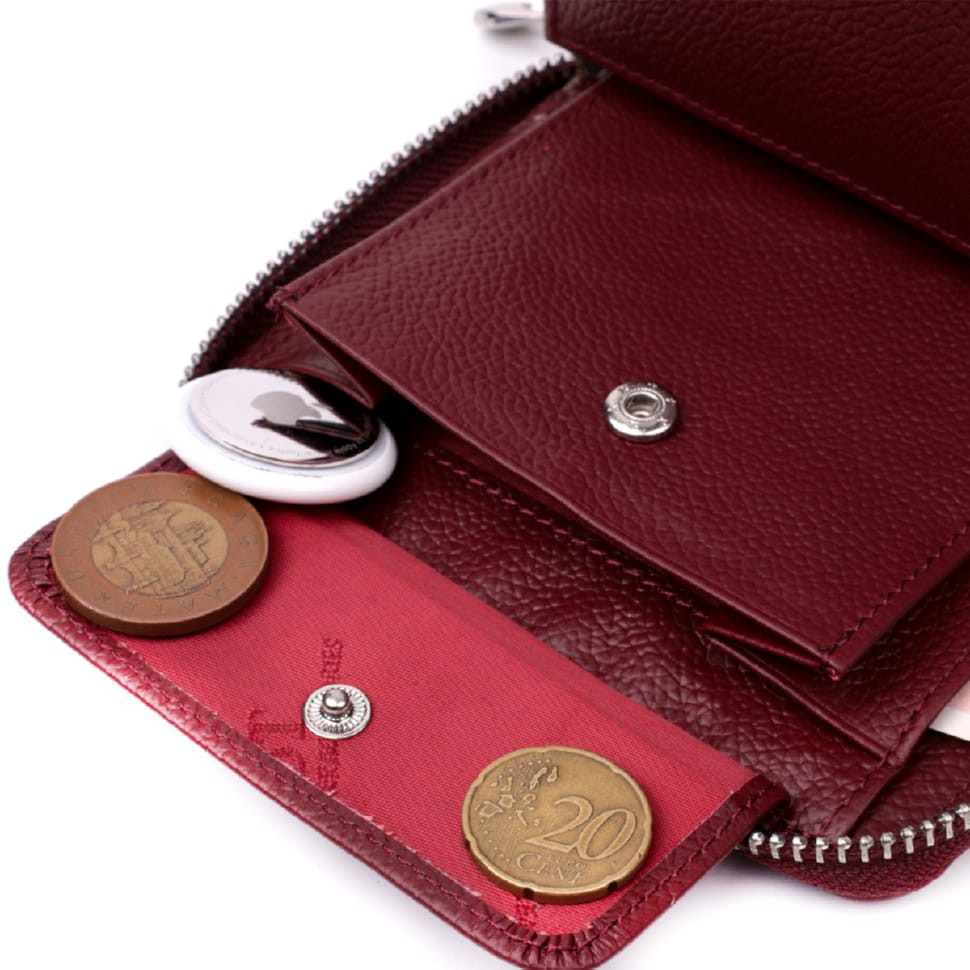 Практичный кошелек для женщин из натуральной кожи ST Leather 22450 Бордовый