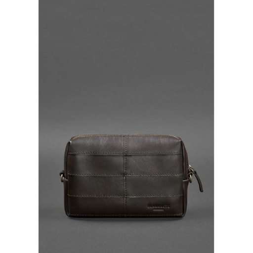 Шкіряна косметичка-несесер 3.1 Темно-коричневий краст