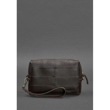 Leather cosmetic bag 3.1 Dark brown crust