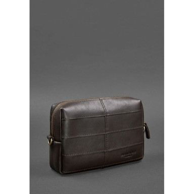 Leather cosmetic bag 3.1 Dark brown crust