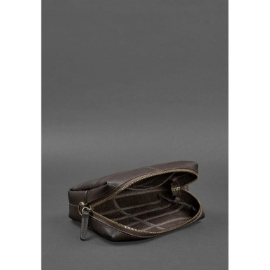 Leather cosmetic bag 3.1 Dark brown crust