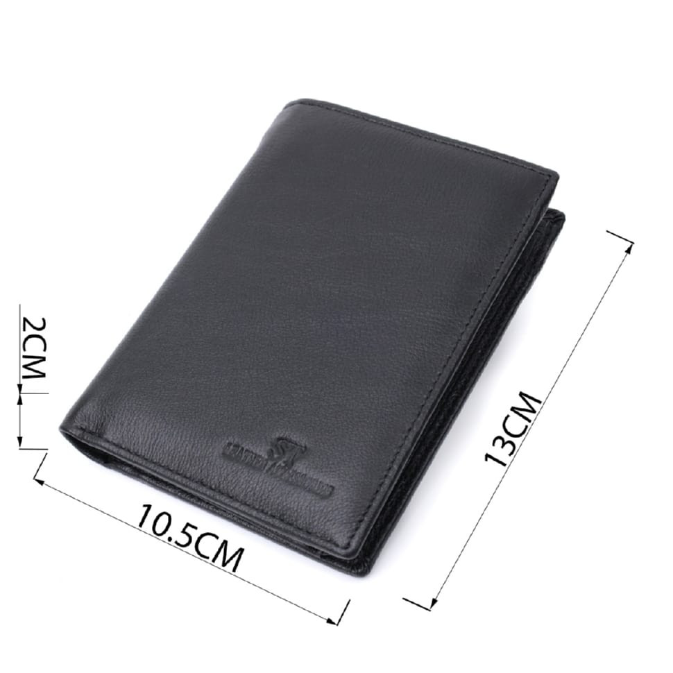 Мужское кожаное портмоне для карт купюр и монет ST Leather 22733 Черное