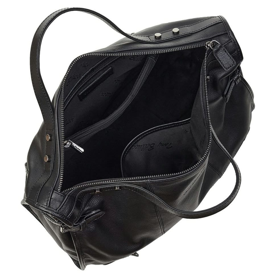 Сумка дорожня шкіра Tony Bellucci 5205-101 чорна гладка