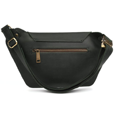 Leather fanny pack belt green matte leather RE-8127-3md TARWA
