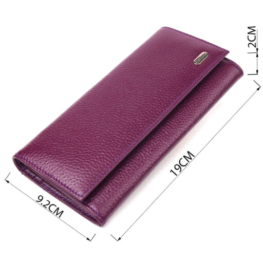 Жіночий гаманець з натуральної зернистої шкіри CANPELLINI 21630 Фіолетовий
