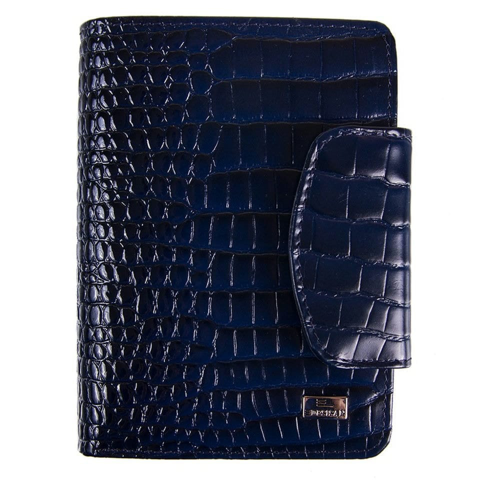 Гаманець жіночий шкіряний Desisan 086-634 синій кроко лак