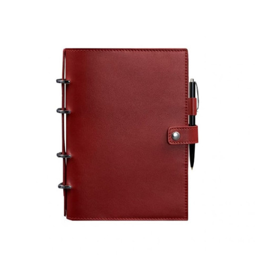 Шкіряний блокнот із датованим блоком (Софт-бук) 9.1 червоний