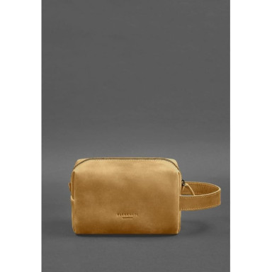 Leather Cosmetic Bag 5.0 Yellow Crazy Horse