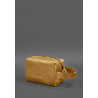 Leather Cosmetic Bag 5.0 Yellow Crazy Horse