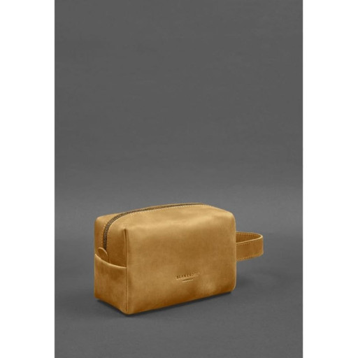 Шкіряна косметичка-несесер 5.0 Жовтий Crazy Horse