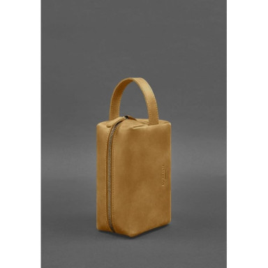 Leather Cosmetic Bag 5.0 Yellow Crazy Horse